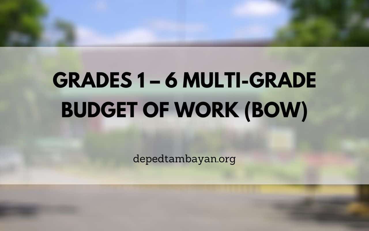 grades 1 6 multi grade budget of work bow