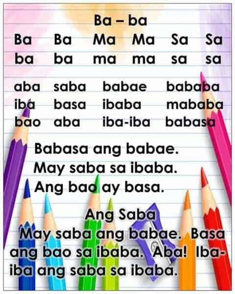 Unang Hakbang Sa Pagbasa Kindergarten Aralin 4 Marungko Approach