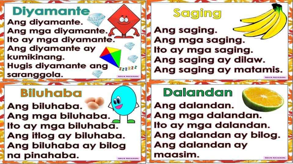 Printable Reading Material For Kids Filipino