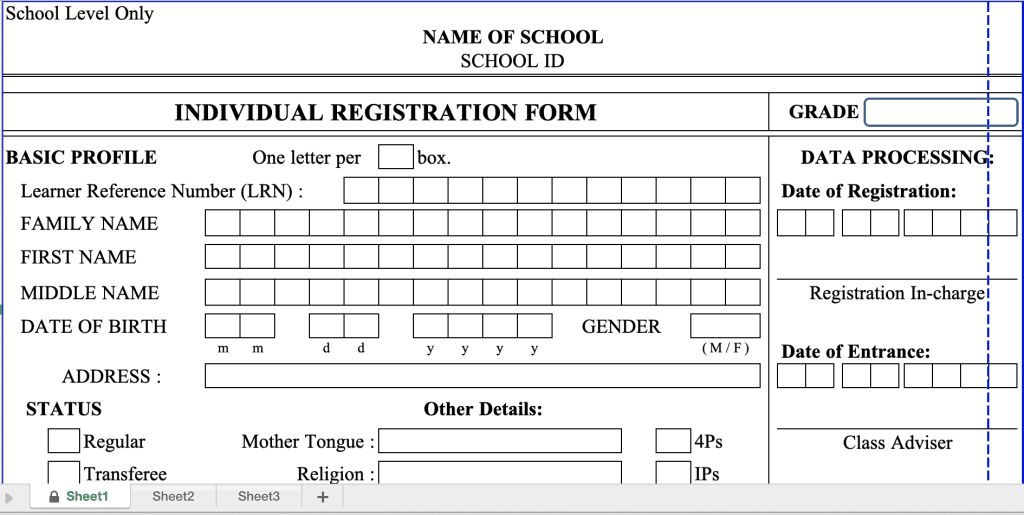 Early Registration Form Deped