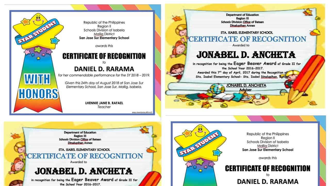 "Certificate of Recognition" Editable and Ready to Print