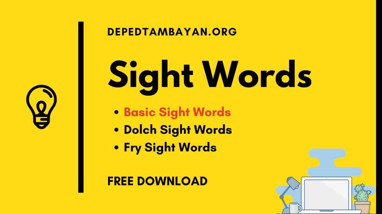 Basic Sight Words [FREE DOWNLOAD] Grade 1 to Grade 6