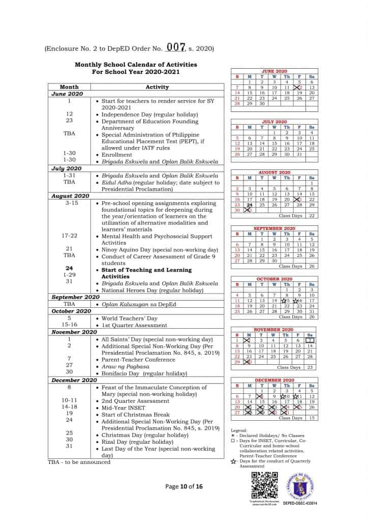 DEPED Calendar Of Activities 2020 To 2025: A Comprehensive Guide For Educators And Students 